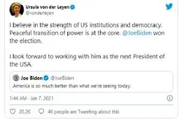 رهبران اروپا در شوک حمله به ساختمان کنگره آمریکا