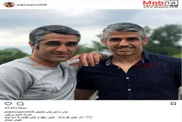 عکس یادگاری پژمان جمشیدی به همراه برادرش/ عکس