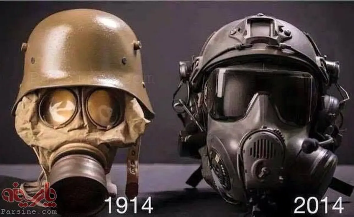 عکس:تکامل ماسک ضدگاز شیمیایی/2015-1914