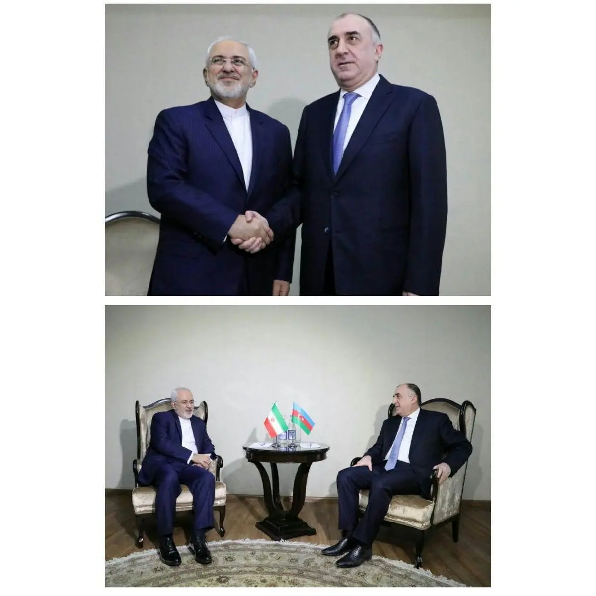 دیدار ظریف با وزیر خارجه آذربایجان/ عکس