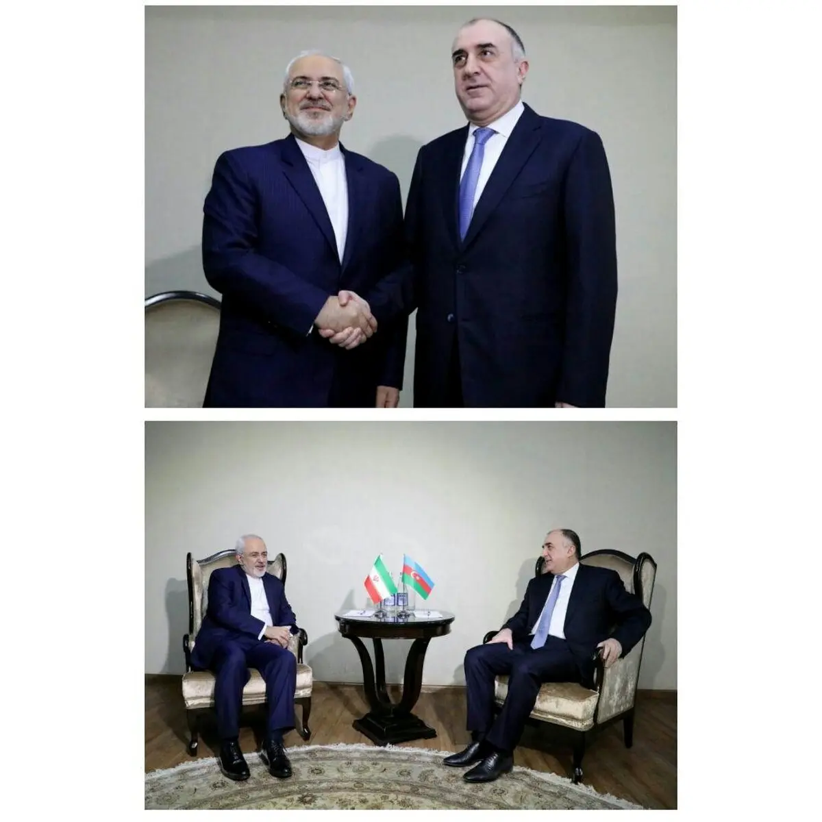 دیدار ظریف با وزیر خارجه آذربایجان/ عکس