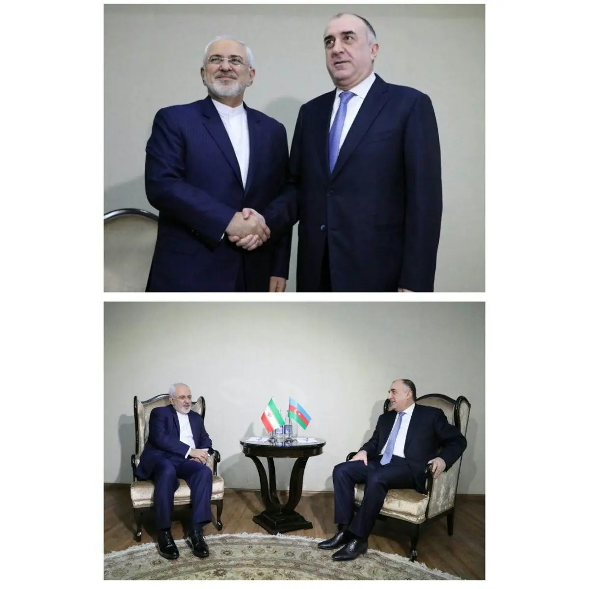 دیدار ظریف با وزیر خارجه آذربایجان/ عکس