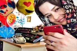 جشن تولد 36 سالگی مهراوه شریفی نیا با آیفون قرمز رنگش! عکس