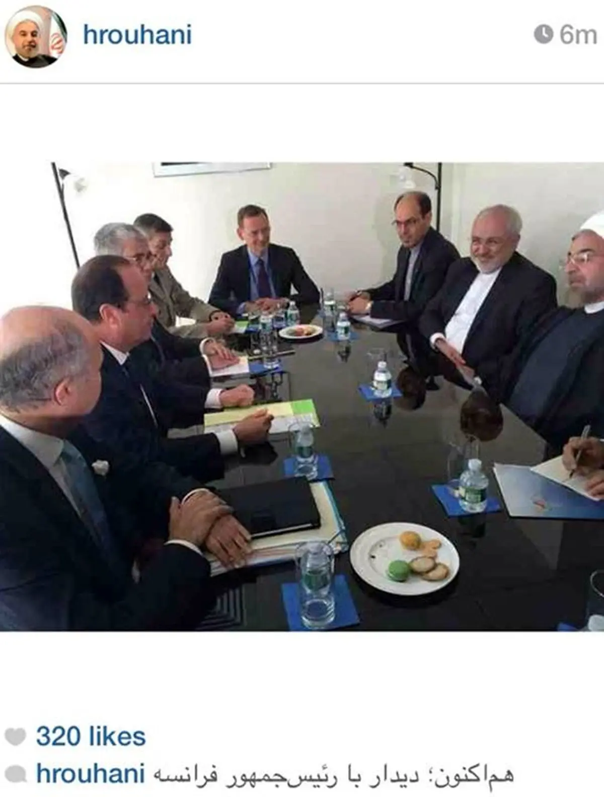 دیدار روحانی با اولاند+عکس