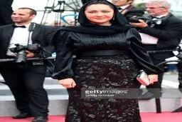 تصویری از تیپ نیکی کریمی روی فرش قرمز جشنواره فیلم کن