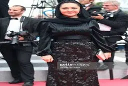 تصویری از تیپ نیکی کریمی روی فرش قرمز جشنواره فیلم کن