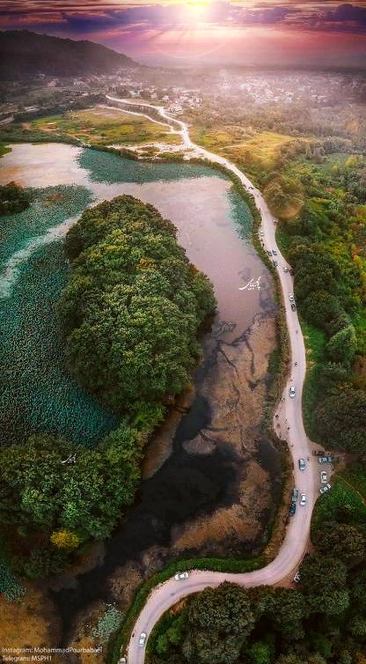 عکس هوایی زیبا از تالاب زیبای سوستان