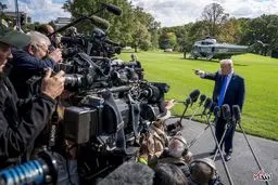 پشت صحنه سخنرانی ترامپ در کاخ سفید/عکس