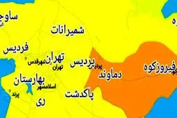 جدیدترین وضعیت رنگ‌بندی کرونایی شهرهای تهران + نقشه