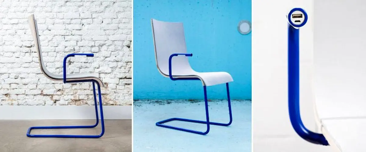 عکس/ روی این صندلی بنشینید تا موبایلتان شارژ شود