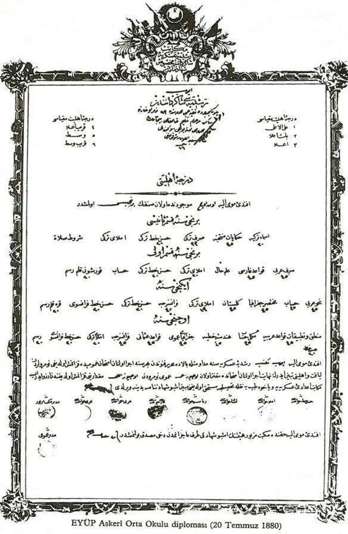 عكس:  کارنامه‌ای از یک مدرسه‌ی نظامی در دولت عثمانی با قدمت ۱۴۰ سال