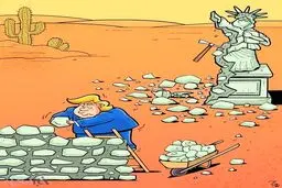 این هم کلنگ بازی آقای ترامپ!/کاریکاتور