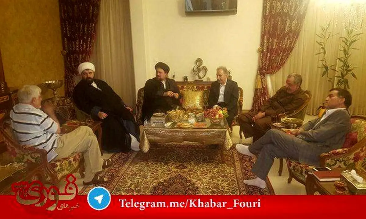 سیدحسن خمینی و محمدعلی نجفی در منزل محمدرضا عارف /عکس