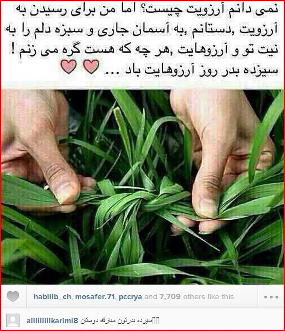 علی کریمی هم سبزه‌اش را گره زد /عکس