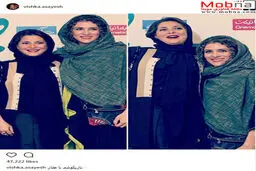 بازیگوشی ویشکا آسایش و طناز طباطبایی در اکران یک فیلم! / عکس