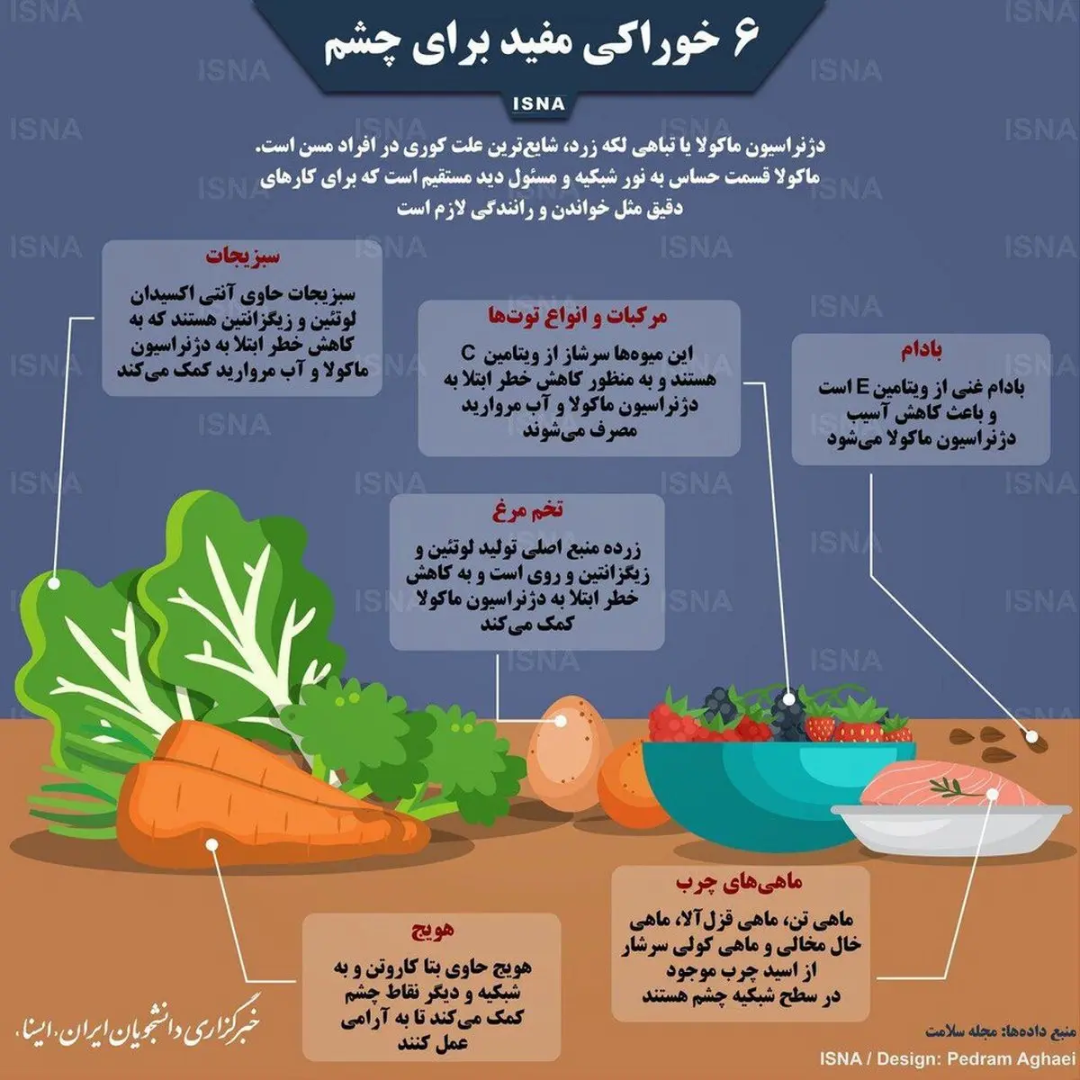 اینفوگرافی / خوراکی های مفید برای چشم