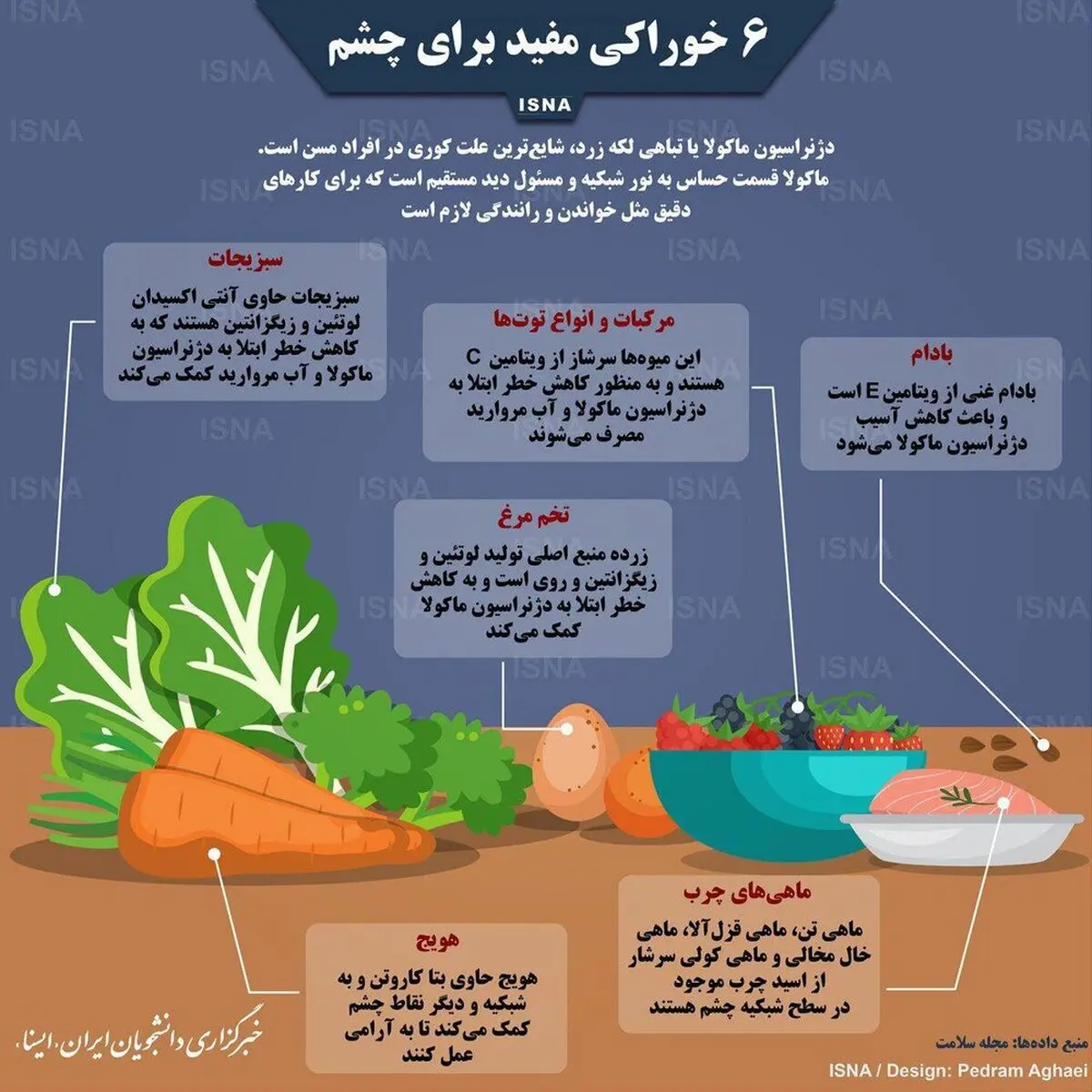 اینفوگرافی / خوراکی های مفید برای چشم