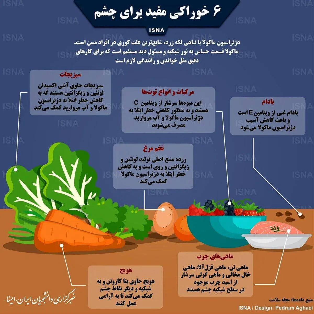 اینفوگرافی / خوراکی های مفید برای چشم