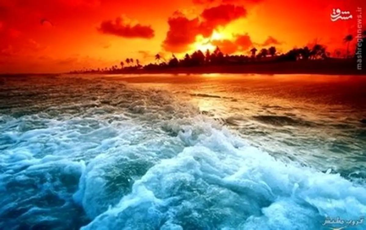 غروب شگفت‌انگیز خورشید در دریا/تصاویر