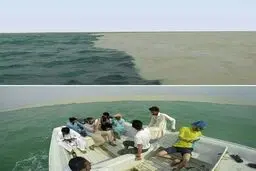 پديده دريای دو رنگ در خليج گواتر چابهار/عکس