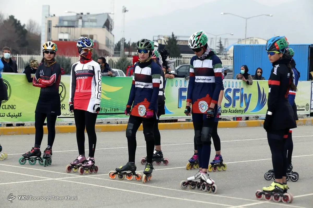تصاویر زیبا از مسابقات اسکیت سرعت تیم ملی بانوان