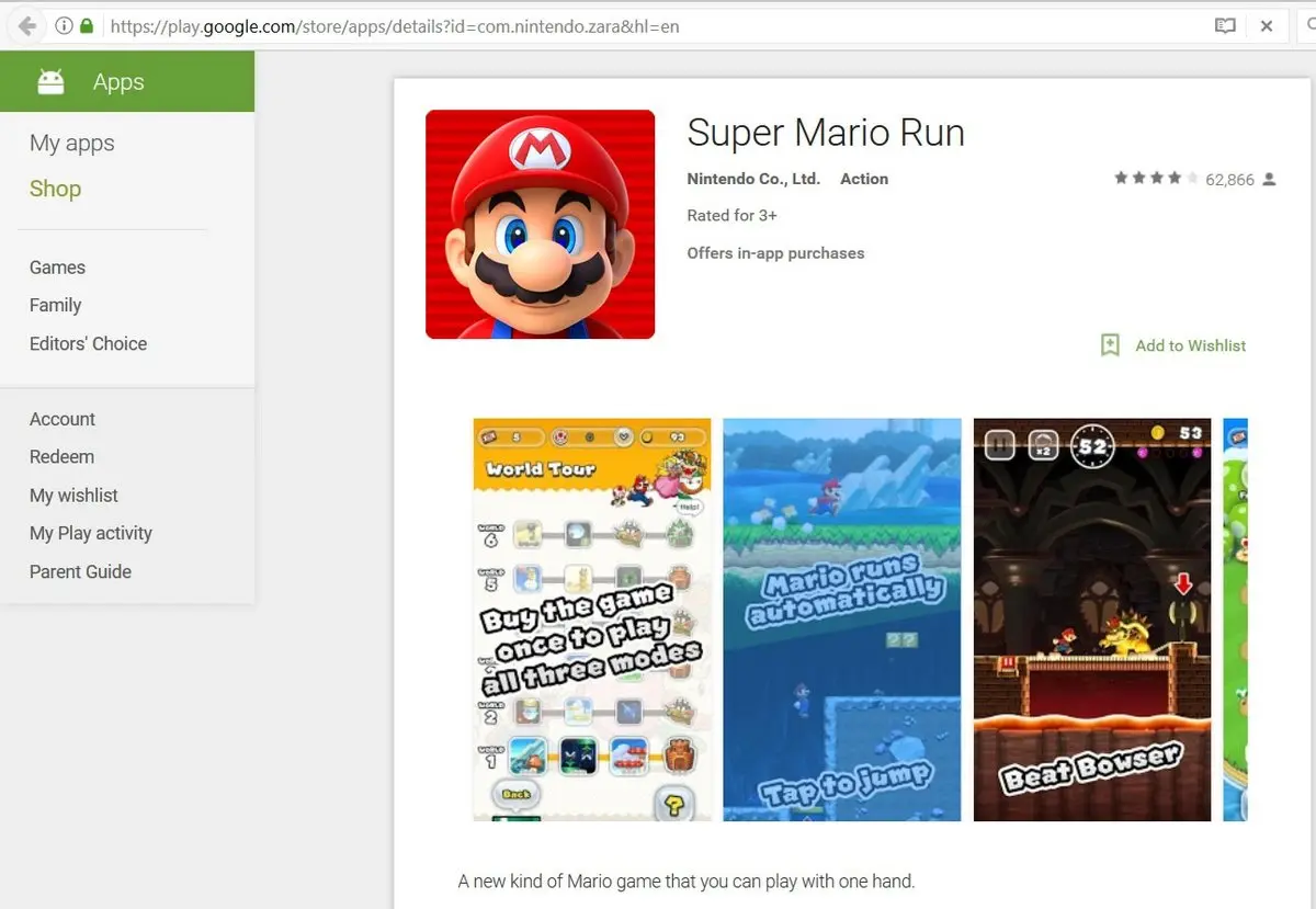 عرضه بازی سوپرماریو ران روی اندروید