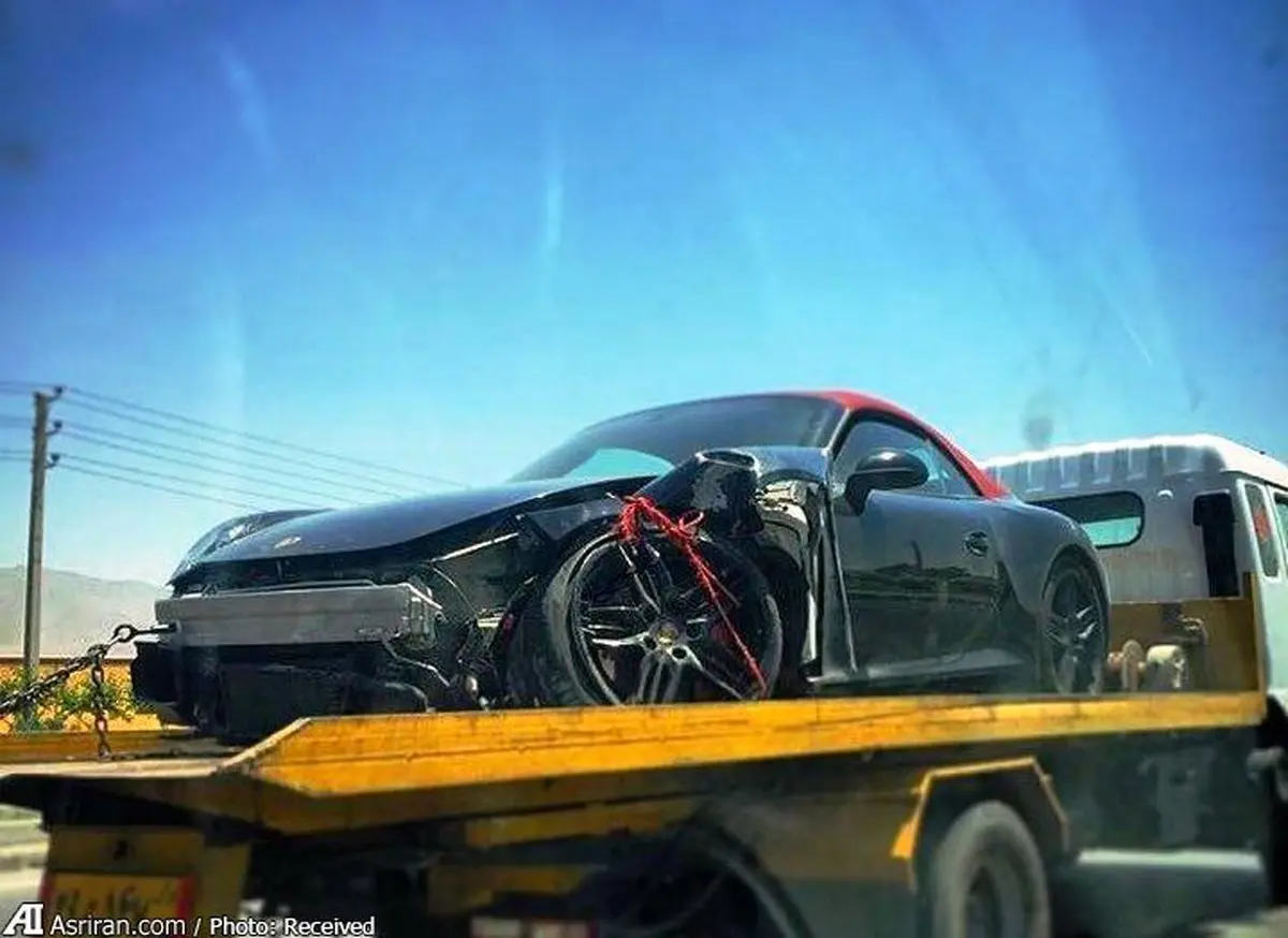 تصادف‌ شدید پورشه/ عکس