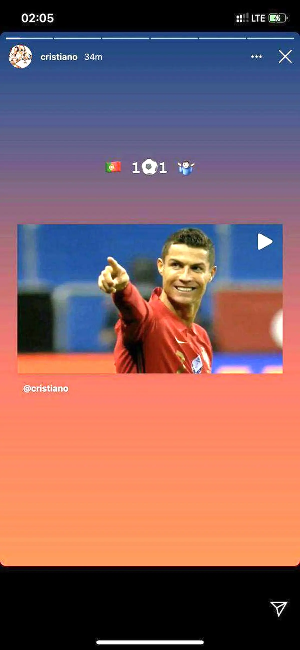 کری خوانی رونالدو برای علی دایی! + اینستاگرام