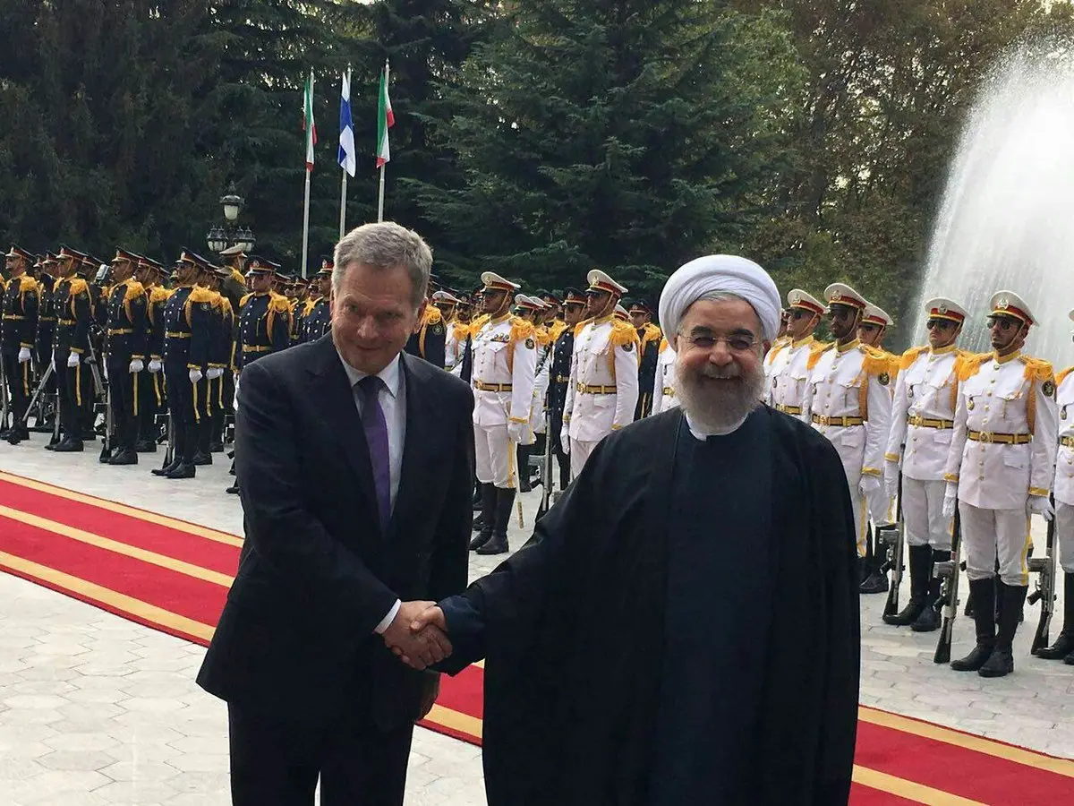 استقبال رسمی روحانی از رئیس جمهور فنلاند/عکس