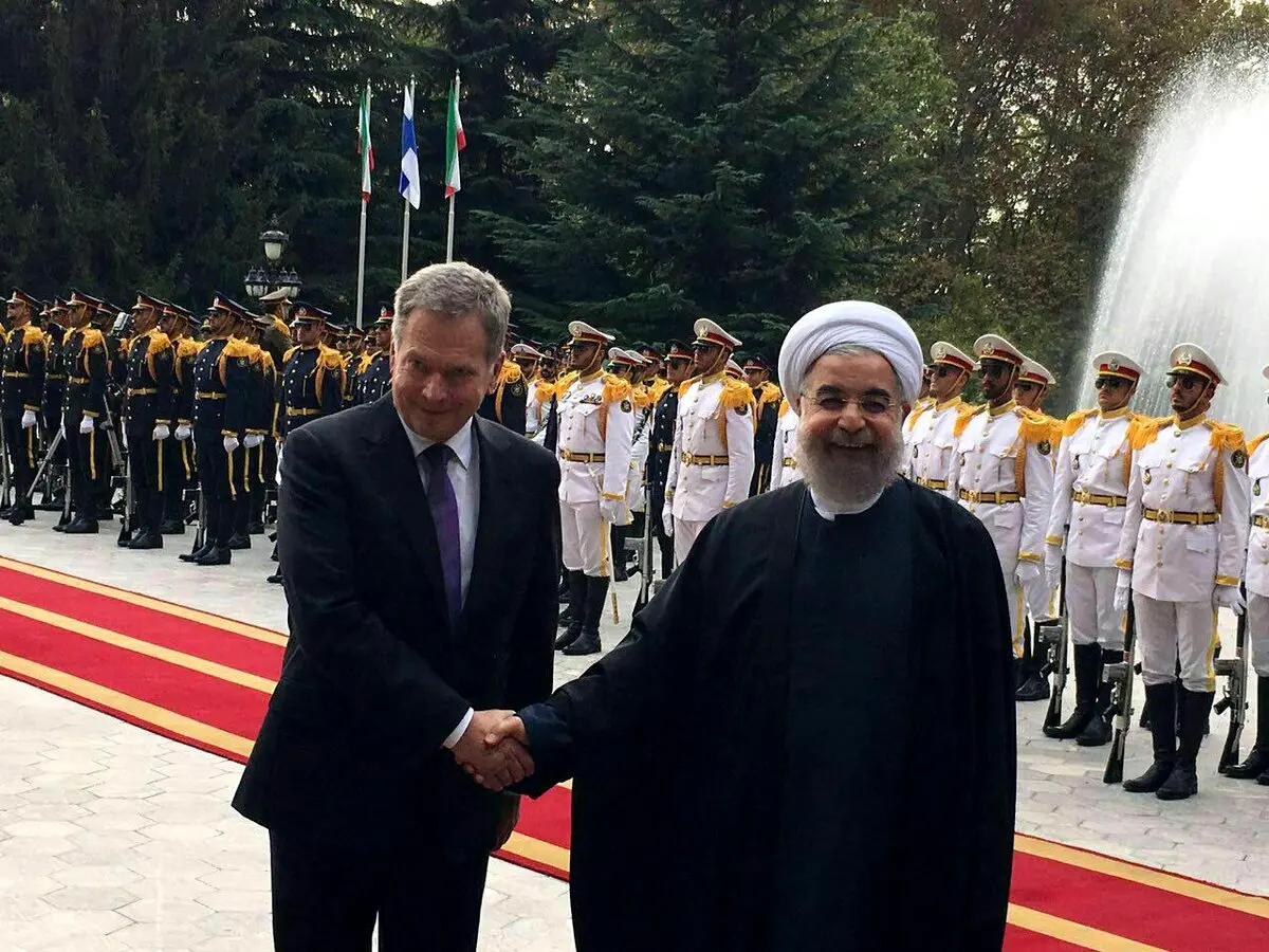 استقبال رسمی روحانی از رئیس جمهور فنلاند/عکس