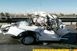 پرایدی که مچاله شد/ عکس