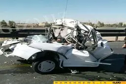 پرایدی که مچاله شد/ عکس