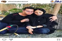 عكس صميمی بازيگر معروف زن و برادرش
