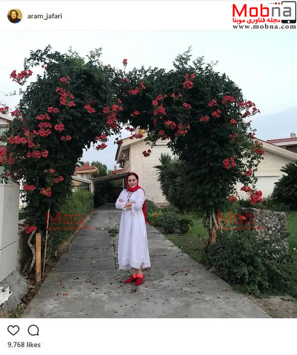 پوشش جالب و متفاوت آرام جعفری در طبیعتی زیبا / عکس