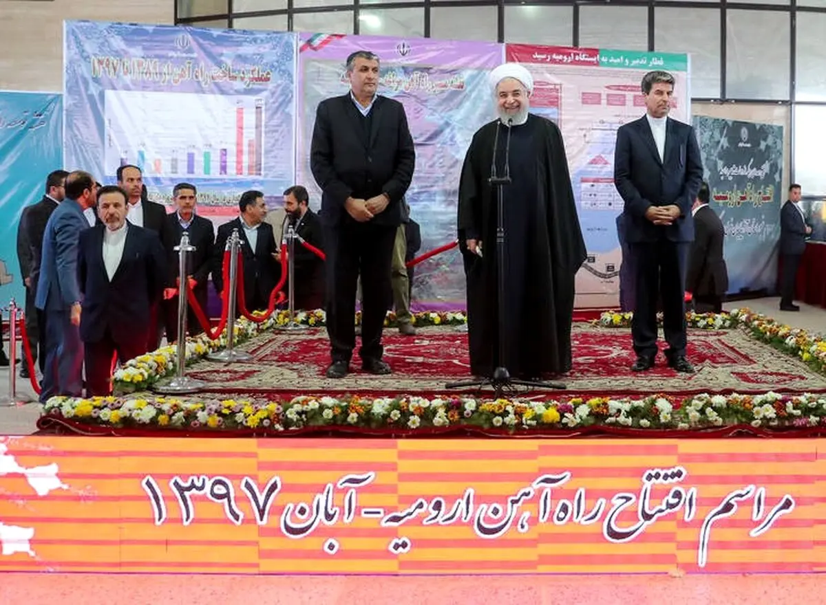 افتتاح راه‌آهن ارومیه با حضور روحانی/ تصاویر