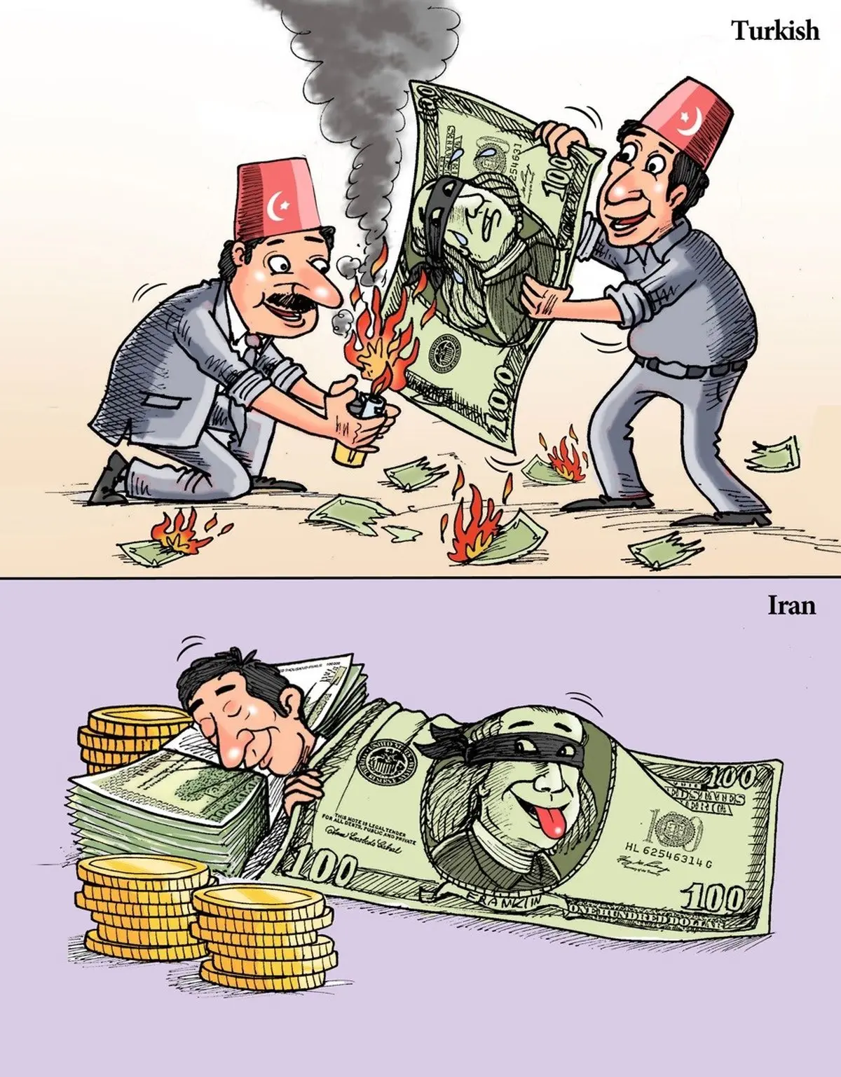 نه به دلارهای آمریکایی! / کاریکاتور