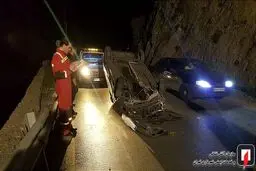 عکس/ واژگونی پراید در جاده سولقان