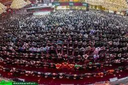 تصویر ویژه از نماز جماعت در حرم حضرت ابالفضل العباس علیه السلام