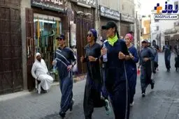 عکسی از پوشش عجیب زنان عربستانی درهنگام ورزش کردن