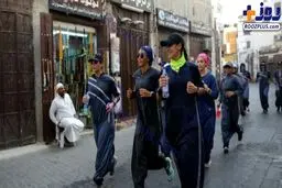 عکسی از پوشش عجیب زنان عربستانی درهنگام ورزش کردن