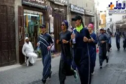 عکسی از پوشش عجیب زنان عربستانی درهنگام ورزش کردن