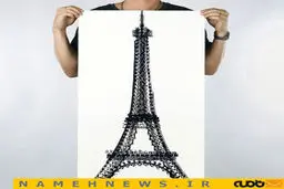 نقاشی شگفت انگیز با تایر دوچرخه+تصاویر