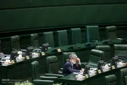 تنهایی علی مطهری در مجلس/ عکس