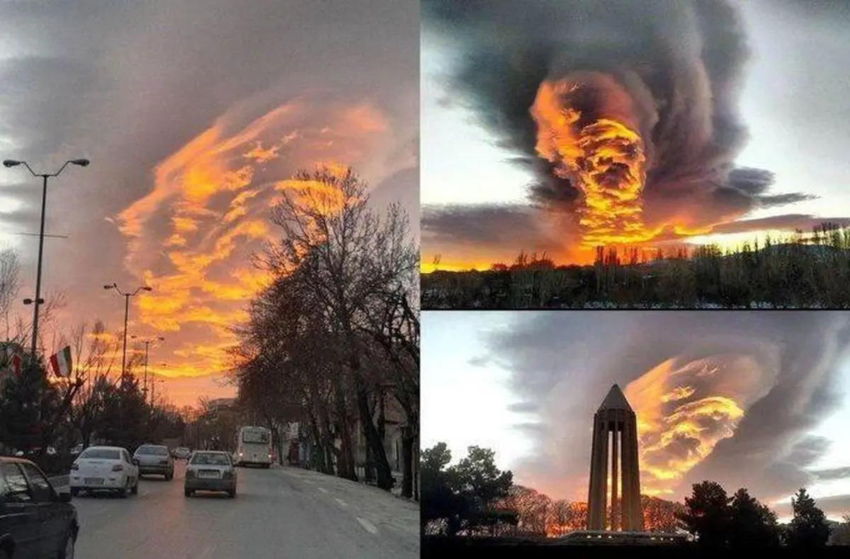 عکس هایی از طلوع خورشید زیبا در آسمان همدان