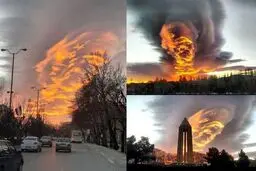عکس هایی از طلوع خورشید زیبا در آسمان همدان