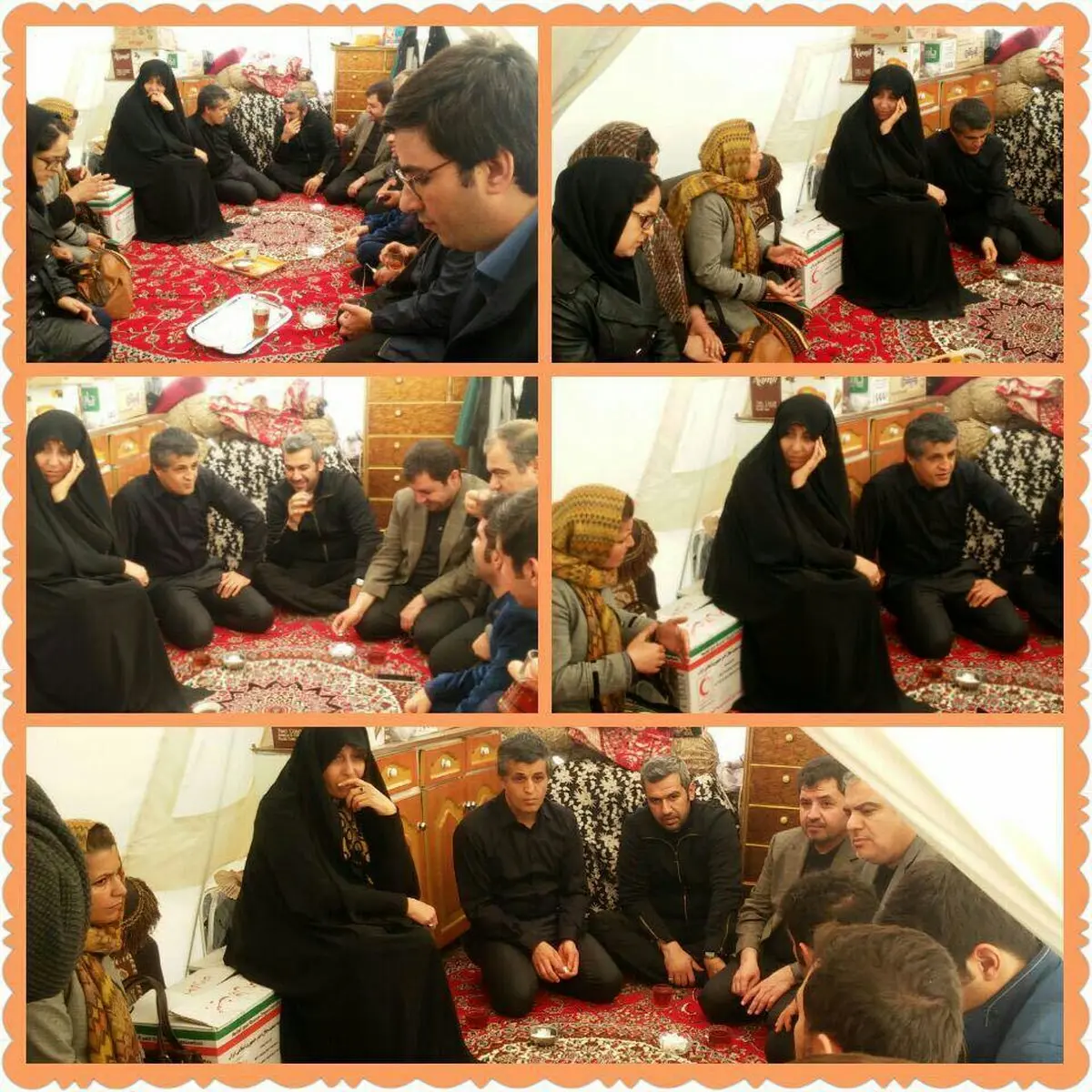 تصویری از حضور فرزندان آیت الله هاشمی در چادر زلزله زدگان سرپل ذهاب