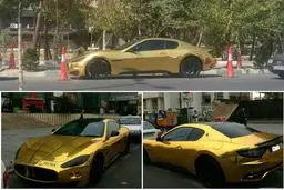 تصویری از مازراتی طلایی در تهران