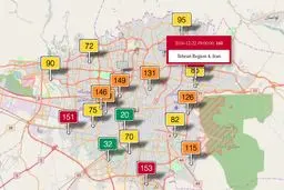 دومین روز زمستان ۹۵، هوا ناسالم شد/ ۳ منطقه در وضعیت هشدار