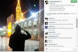 احترام نظامی  سید مهدی رحمتی در بارگاه امام رضا(ع)/ عکس