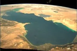 تصویر زیبای فضانورد آلمانی از دریای خزر